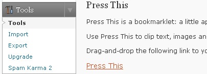 Press This for WordPress - installation