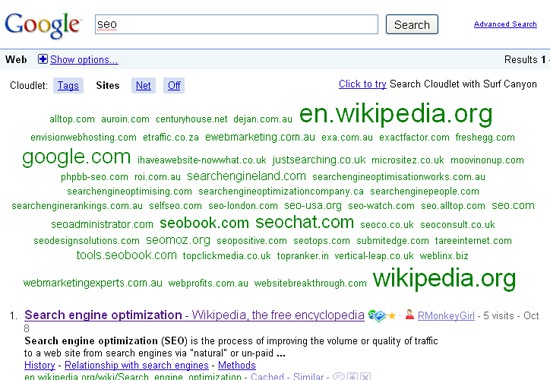 Search Cloudlet: Google search