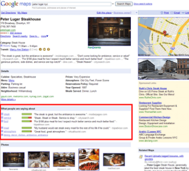 Google Ranks and Color Codes Businesses on Place Pages