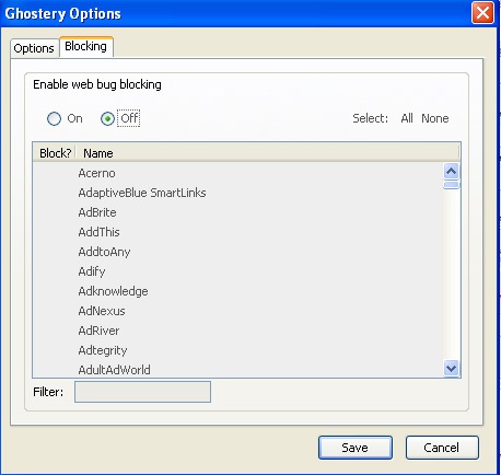 Ghostery blocking