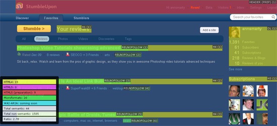 Semantic checker: stumbleupon