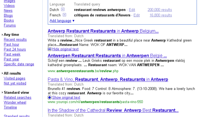 Google Intros Translated Search Feature
