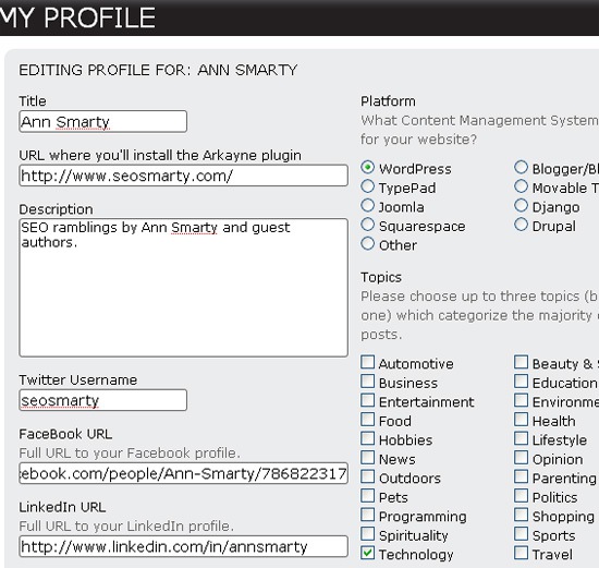 arkayne profile