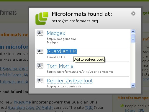 Microformats Bookmarklet