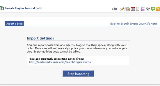 Promote Facebook fan page: import blog feed