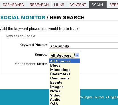 Social media monitor: add search