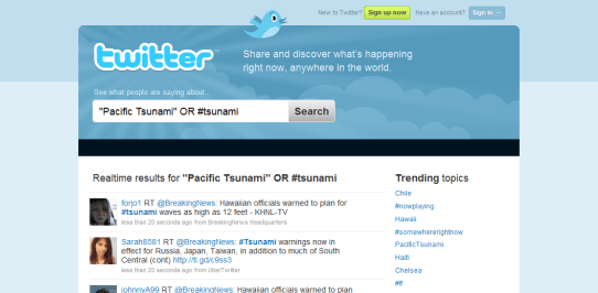 Track Tsunami Warnings Online with NOAA, Twitter & Search