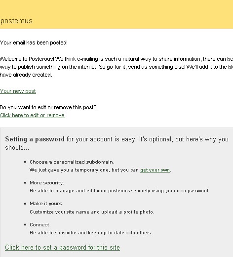 Blog from email: Posterous