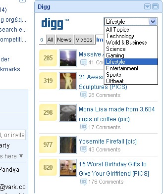 Digg gadget for iGoogle