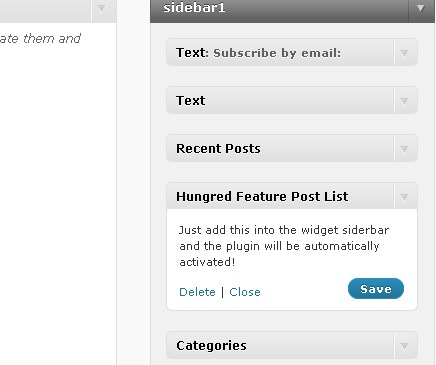 Wordpress Plugin: Hungred Feature Post List - widget