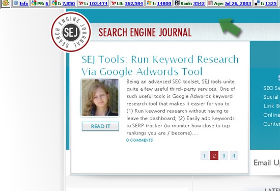 SEOquake bar