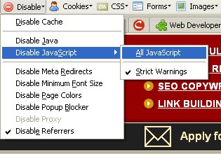 Disable Javascript