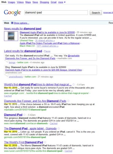 Diamond iPad : A Smart Social PR Campaign with SEO Focus