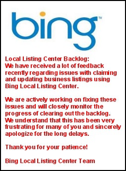 Microsoft Bing Local Listing Center Backlog? What Is It About The Claiming Process?