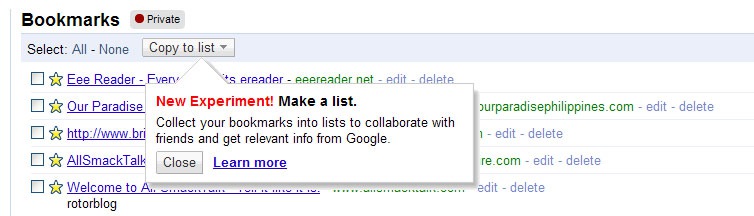 Google Bookmarks Rolls Out Social List Feature