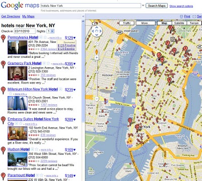 Google Tests Hotel Price Listings on Google Maps