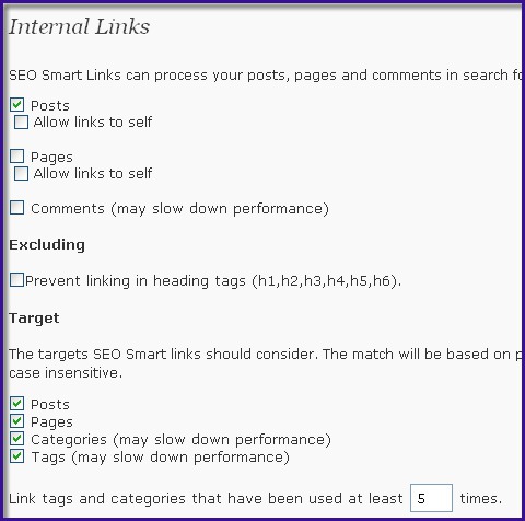 SEO interlinking options