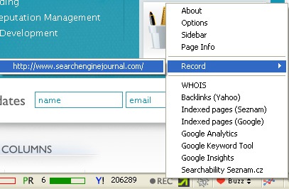 SEO professional toolbar recording