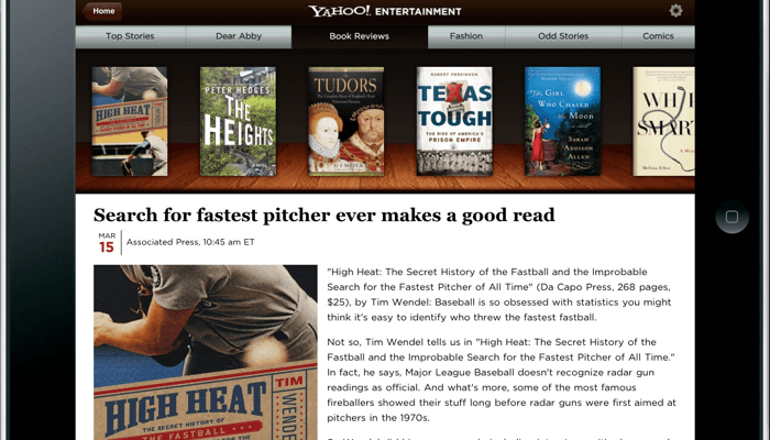 Yahoo Brings its Entertainment Portal to the iPad