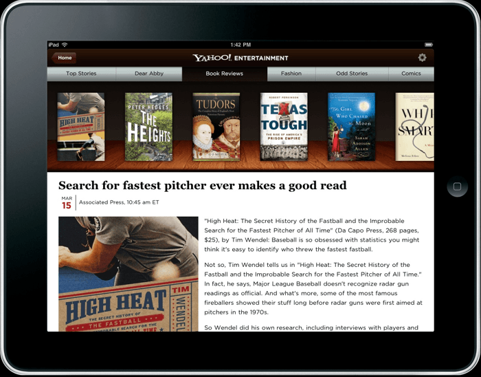 Yahoo Brings its Entertainment Portal to the iPad
