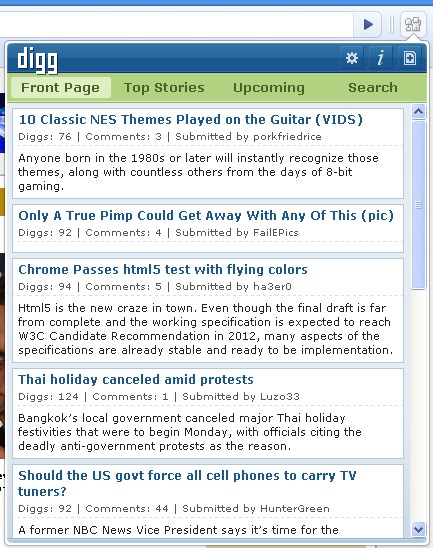 Digg reader