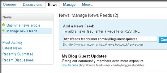 Add news feed