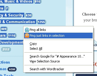 Pinger: Fast and Fun Page Link Checker (FireFox)