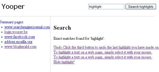 Search highlights