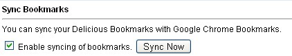 Delicious extension for Google Chrome