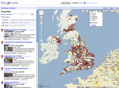 Google Maps in UK Gets “Properties”