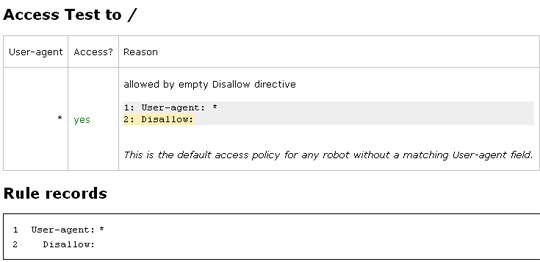 Robots.txt tool