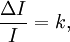 Description: \frac {\Delta I} {I} = k,