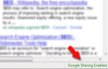 Google sharing statusbar