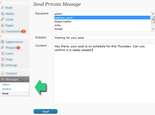 Private Messages For WordPress