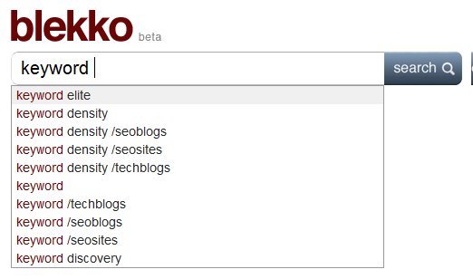 Blekko Keyword Suggest