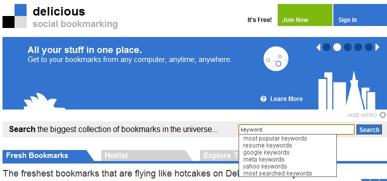 Delicious Keyword Suggest