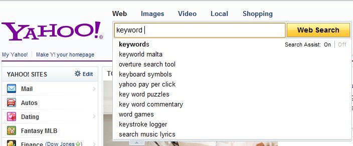 Yahoo clearance keyword tool