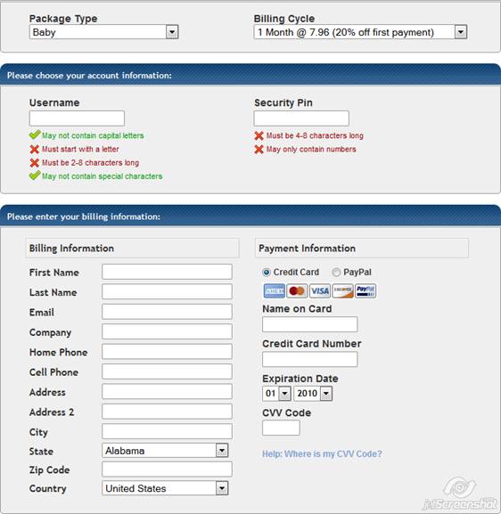 Hostgator checkout process