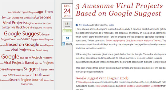 Generate a Tag Cloud for Each Page You Visit with Urim (FireFox)