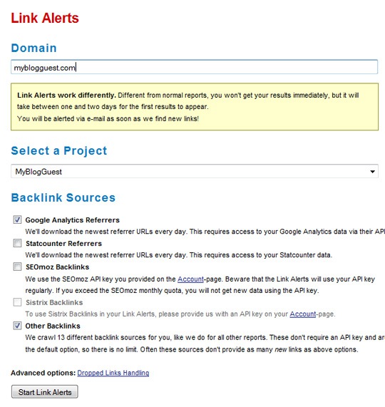 Link Alerts