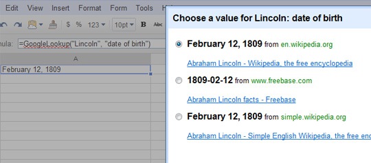 Google Lookup choose