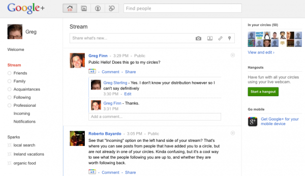 Google+ UI