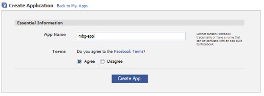 create a Facebook application