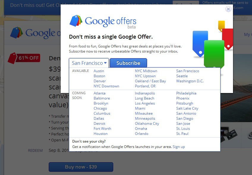 Groupon in the Crosshairs: Google Offers Launches in Five New Cities