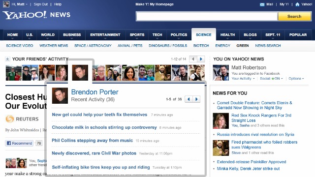 Yahoo News Activity