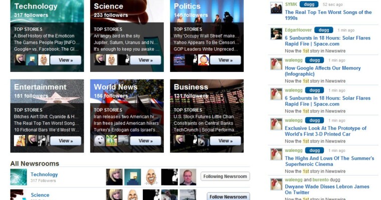Digg Launches “Newsrooms” in Private Beta