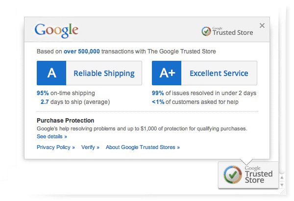 Google Trusted Stores Badge