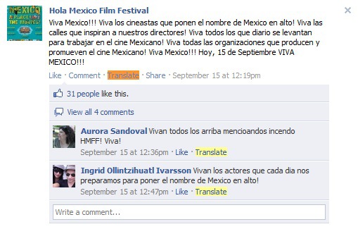 Facebook Translation Powered by Bing Translator