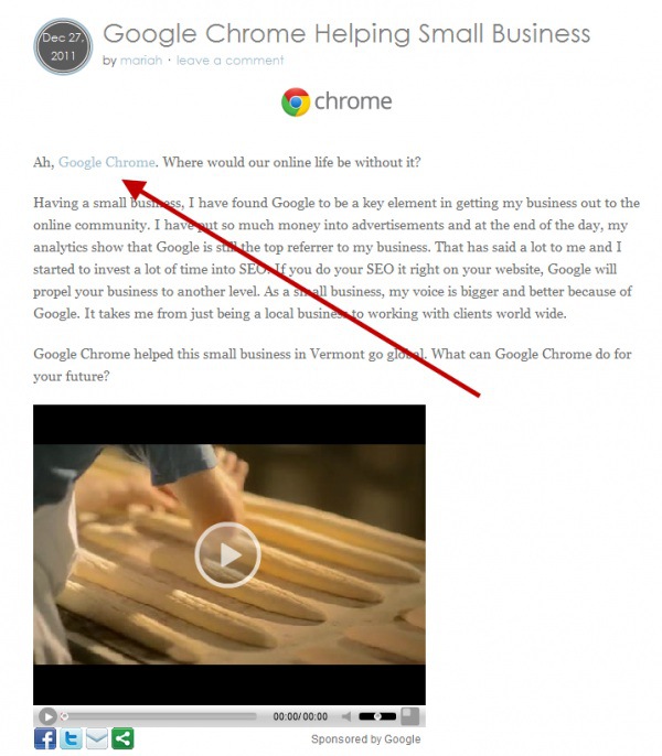 google chrome buying links