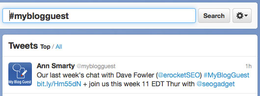 MyBlogGuest twitter chat